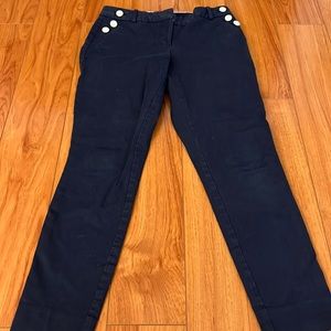 the limited signature stretch pants with buttons in navy size 0